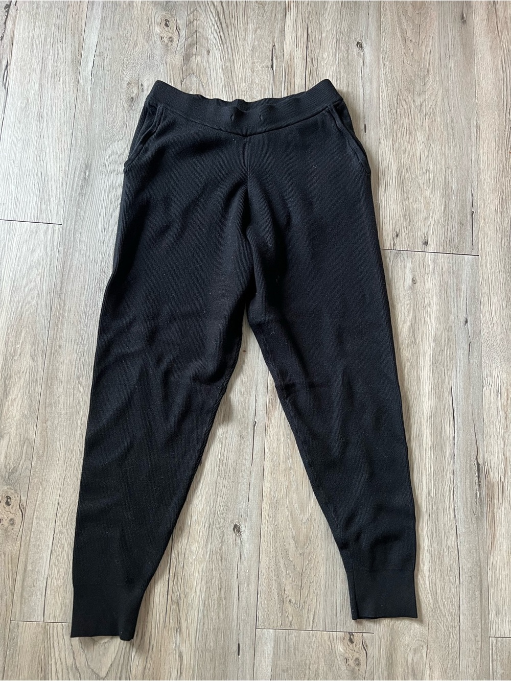 ZYIA Active Black Ribbed Waistband Sweatpants